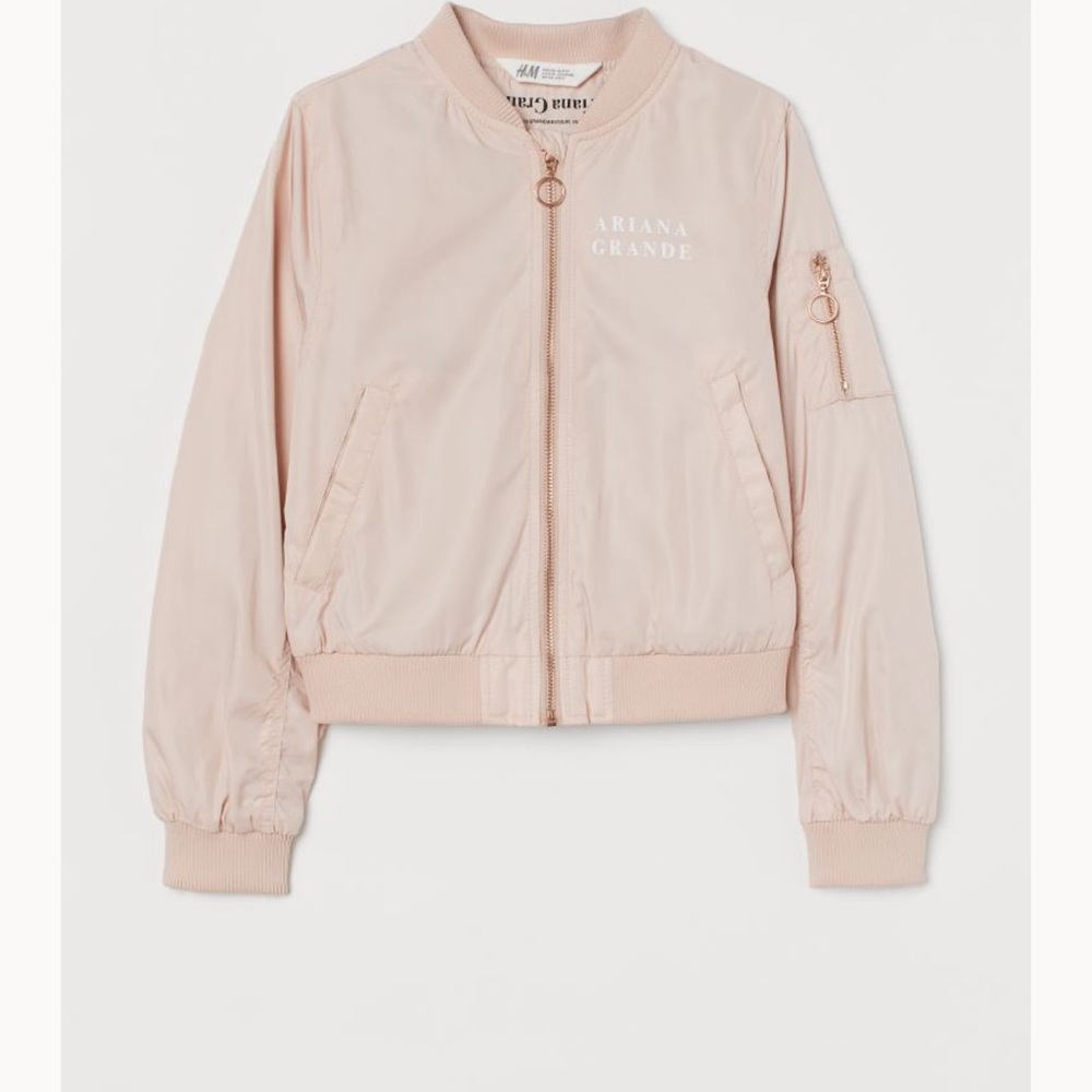 H&M Ariana Grande satin Bomber jacket